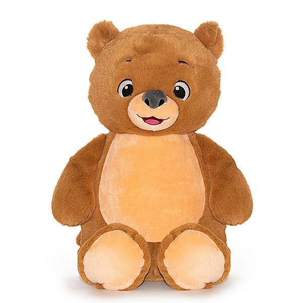 Cubbies knuffel Theodore beer met bruine vacht, zwarte ogen en verborgen rits