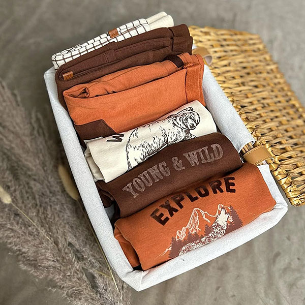 Collectie Friends in the Wood van Frogs and Dogs. Voor baby en peuter.