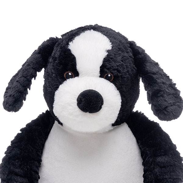 Cubbies knuffel Jelly Bean border collie zwart met witte vlekken en verborgen rits