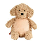 Cubbies knuffel Bailey labradoodle met bruine vacht, zwarte neus en verborgen rits