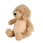 Cubbies knuffel Bailey labradoodle met bruine vacht, zwarte neus en verborgen rits