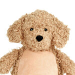 Cubbies knuffel Bailey labradoodle met bruine vacht, zwarte neus en verborgen rits