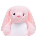 Cubbies knuffel Gracie konijn met roze vacht en witte buik. Uitneembare vulling, wasbaar en heerlijk zacht. Uniek ontwerp met verborgen rits.