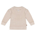 Frogs and Dogs baby en peuter velvet sweater Silver Gray met vogel en hartje