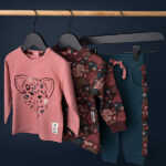 Frogs and Dogs joggingbroek baby Wild Life donkerblauw met panterprint