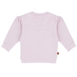 Frogs and Dogs baby & peutersweater lila met hartje en drukknoopjes t/m maat 86 op de schouder