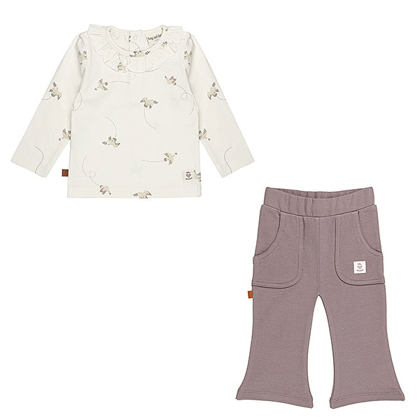 Frogs and Dogs setje shirt ruffle kraag en flair broekje Shark