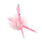Flamingo Ballerina knuffel in roze met tule rokje en zilveren kroon