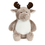 Cubbies knuffel Monty eland met bruin lichaam, witte buik en donkerbruine geweien