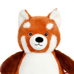 Cubbies knuffel Fu Bao rode panda met roodbruin lichaam, bruine poten en gestreepte staart