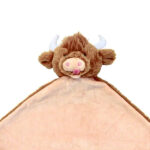 Cubbies knuffeldoekje Rufus met bruin en crèmekleurig lichaam, witte hoorns en roze neus