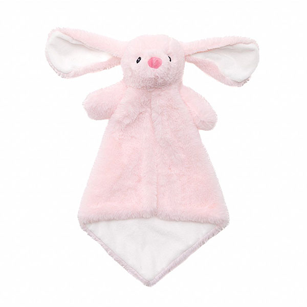 Cubbies knuffeldoekje Gracie Konijn Luvie met roze lichaam, witte buik en roze neus