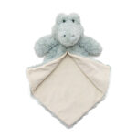 Cubbies knuffeldoekje Scaley Dan Luvie met groen lichaam, zwarte ogen en vriendelijke glimlach