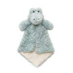 Cubbies knuffeldoekje Scaley Dan Luvie met groen lichaam, zwarte ogen en vriendelijke glimlach