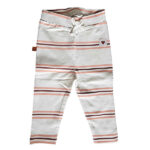 Frogs and Dogs broekje Beautiful Hearts in off white met zalmkleurige strepen en hartjesdetail