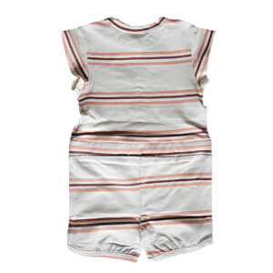 eedehands Frogs and Dogs onesie Beautiful Hearts zalmroze streepjes