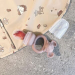 Set van 2 Nuuroo fruitfopspenen in Cobblestone en Woodrose met muismotief en beschermkap