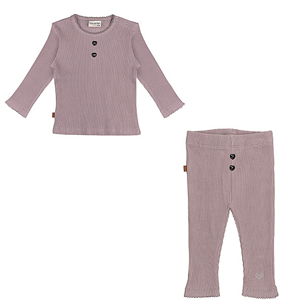 Frogs and Dogs rib babylegging & shirtje Nirvana met hartjesdetails