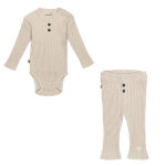Frogs and Dogs babyset Silver Gray rib romper en legging Follow Your Heart