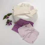 Frogs and Dogs baby & kindershort lila met elastische tailleband en striklint