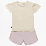 Frogs and Dogs baby & kindershort lila met elastische tailleband en striklint