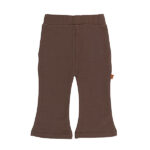 Frogs and Dogs flair pants baby & peuter Seal Brown met geborduurd strikje en uitlopende pijpjes