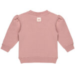 Frogs and Dogs baby en peutersweater sepia rose met strikjes en drukknoopjes op de schouder