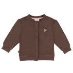 Frogs and Dogs baby & peuterjasje - vestje Ballerina Seal Brown met drukknoopjes en geborduurd strikje