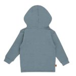 Frogs and Dogs baby & peuter hoodie jacket in Goblin Blue met capuchon en dino patch uit de Nice Team collectie.