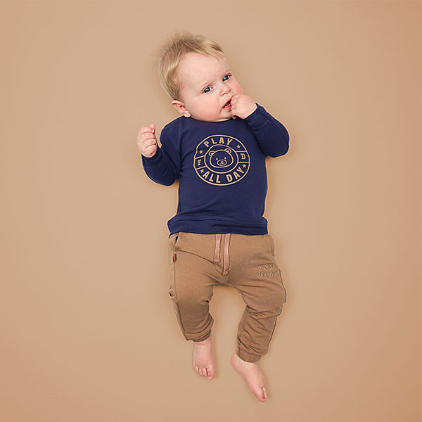 Frogs and Dogs Play All Day joggingbroek Beaver Fur bruin voor peuters
