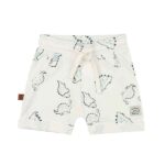 Frogs and Dogs baby & peutershort met all-over dino print in White Alyssum uit de Nice Team collectie.