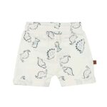 Frogs and Dogs baby & peutershort met all-over dino print in White Alyssum uit de Nice Team collectie.
