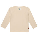 Frogs and Dogs baby & peutershirt Smoke Gray met geborduurd F&D-logo en drukknoopjes op de schouder.