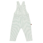 Frogs and Dogs baby dungaree White Alyssum Green met streepjes, verstelbare bandjes en Dino-logo