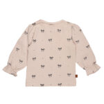 Frogs and Dogs baby & peutershirt Ballerina Sepia Rose met strikjesprint en ruffle mouwen