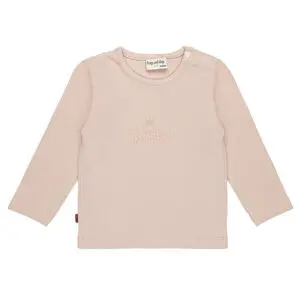 Frogs and Dogs baby & kindershirt Dancing Queen sepia rose met lange mouwen en opdruk uit de Ballerina collectie