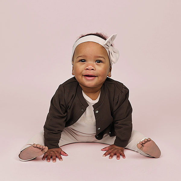 Frogs and Dogs baby & kindershirt Dancing Queen sepia rose met lange mouwen en opdruk uit de Ballerina collectie