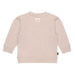 Frogs and Dogs baby & peutersweater in Sepia Rose met lange mouwen, opdruk Ballerina en plooitjes op de schouders.