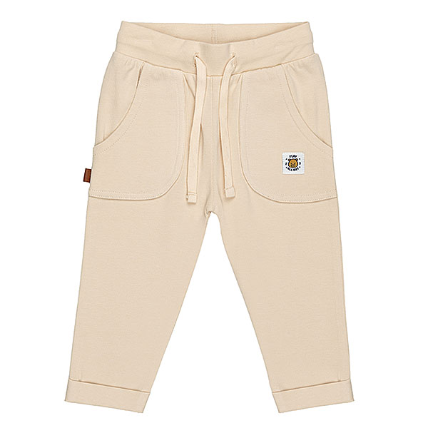 Frogs and Dogs Play All Day baby & peuterbroek Smoke Gray beige tint met steekzakken en 2 kontzakken achter