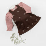 Frogs and Dogs baby & peuterjurkje Ballerina Bow Seal Brown met strikjes in sepia rose