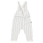 Frogs and Dogs baby tuinbroek Sand and Sun met blauw-geel streepjesdessin, verstelbare bandjes en voorzakjes