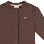 Frogs and Dogs baby & peuterjasje - vestje Ballerina Seal Brown met drukknoopjes en geborduurd strikje