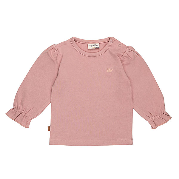 Frogs and Dogs baby & peutershirt Zephyr met geborduurd kroontje en ruffle mouwtjes uit de Ballerina collectie