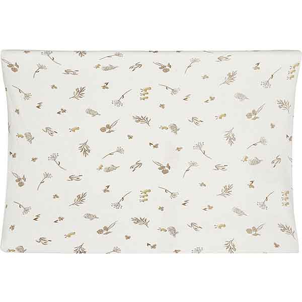 Jollein aankleedkussenhoes Riverside collectie 50x70 cm met eendjes, konijntjes en waterplantjes in zachte kleuren, gemaakt van rekbare jersey stof.