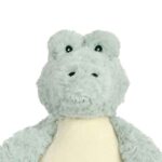 Cubbies Scaley Dan alligator knuffel met groene pluche vacht, beige buik en donkergroene schubben.