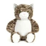 Cubbies Jasmine kat. Zachte pluche tabbykat met ritssluiting en wasbare vulling. Handgemaakt, veilig en geschikt voor alle leeftijden.