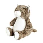 Cubbies Jasmine kat. Zachte pluche tabbykat met ritssluiting en wasbare vulling. Handgemaakt, veilig en geschikt voor alle leeftijden.