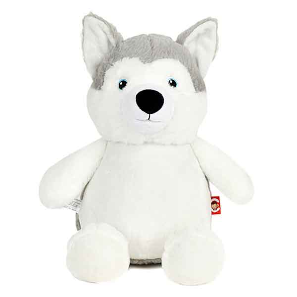 Cubbies Blizzard Husky met grijs-witte vacht, zwarte ogen en neus uit de Classic-collectie.