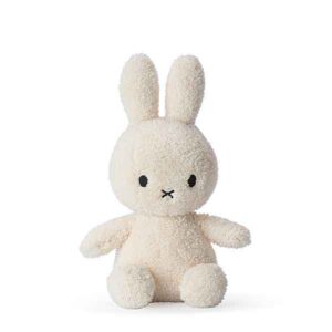 Offwhite Miffy Terry knuffel van Bon Ton Toys, 23 cm hoog, gemaakt van zachte badstof en geschikt vanaf de geboorte.