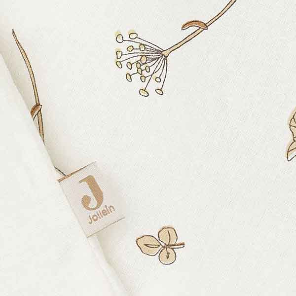 Jollein dekbedovertrek Riverside collectie met eendjes, konijntjes en waterplanten in neutrale tinten, inclusief kussensloop 60x40 cm.